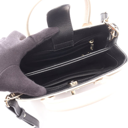 ショルダーバッグ ネオ エグゼクティブ トート スモール ハンドバッグ レザー オフホワイト ブラック シルバー金具 2WAY シャネル バッグ CHANEL