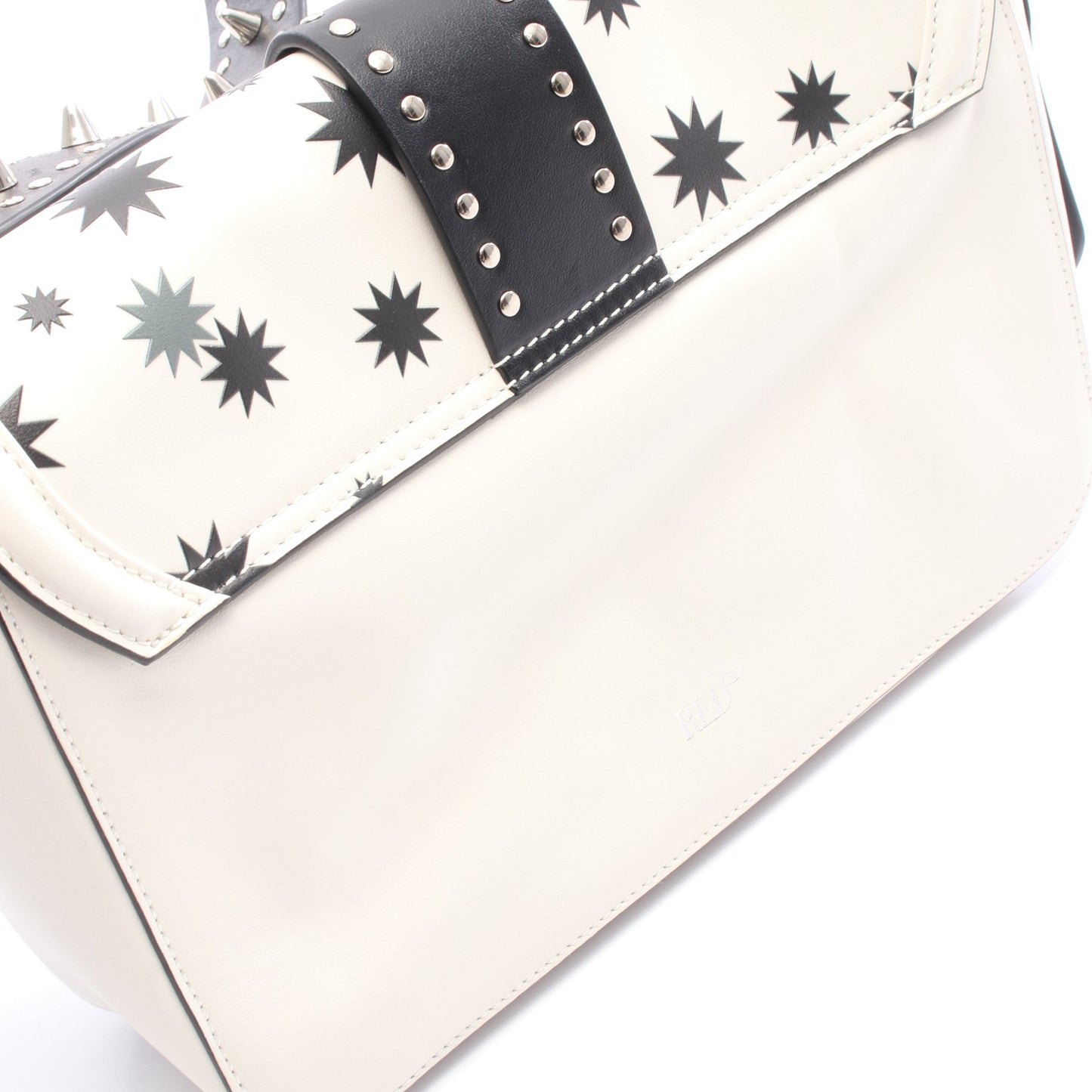 ワンショルダーバッグ レザー ホワイト ブラック スタッズ レッドヴァレンティノ バッグ RED VALENTINO