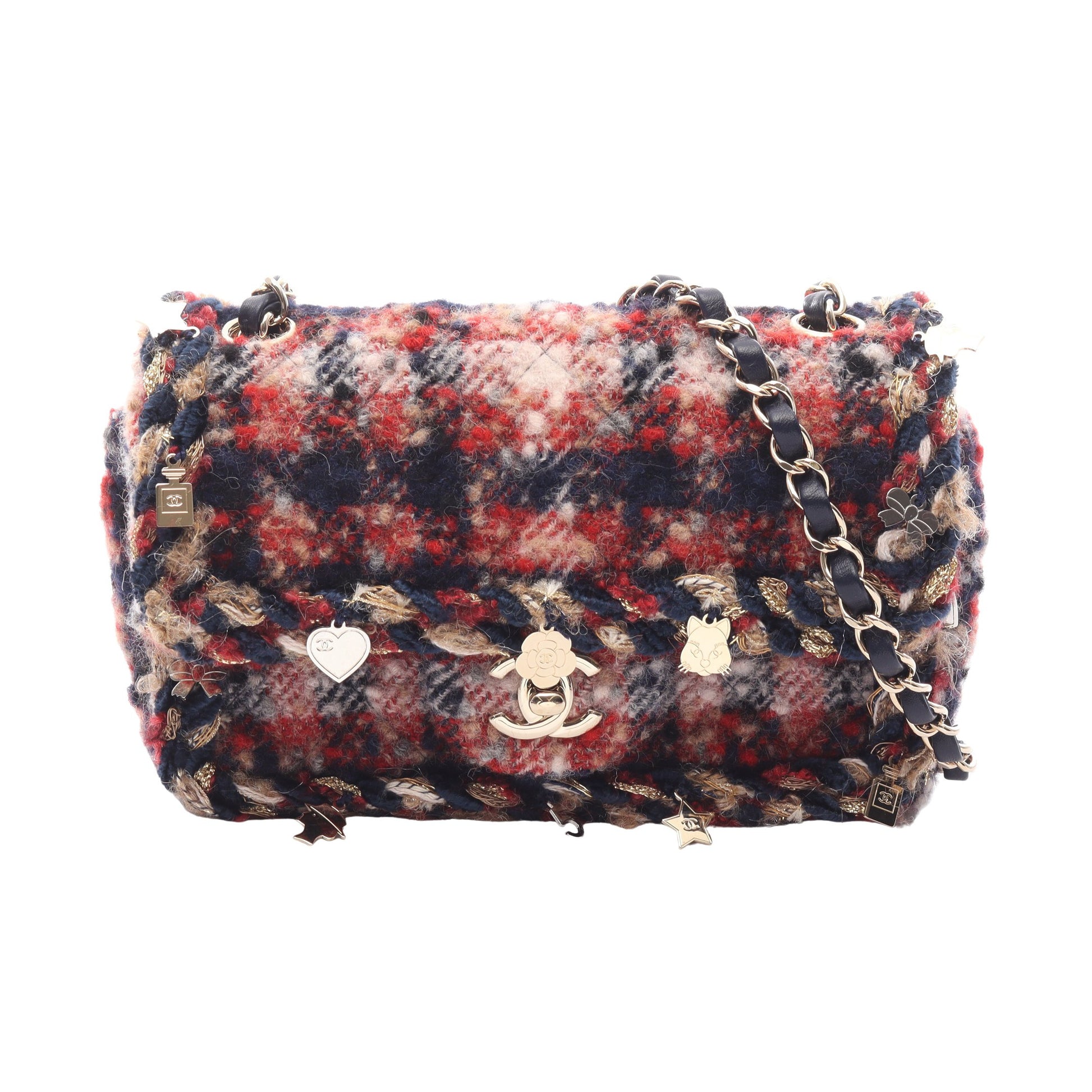 ミニマトラッセ20 チェーンショルダーバッグ ツイード マルチカラー ゴールド金具 シャネル バッグ CHANEL