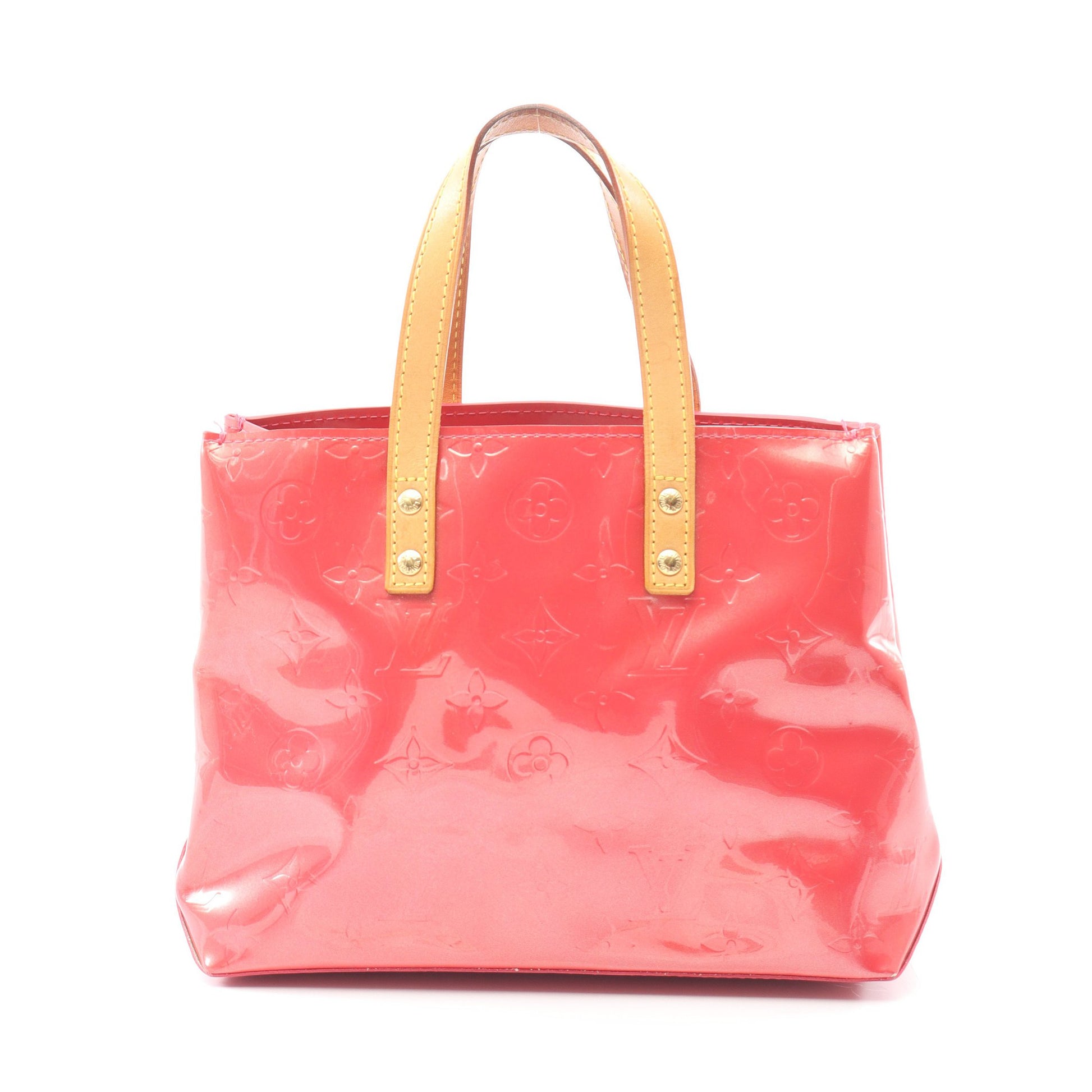 リードPM モノグラムヴェルニ フランボワーズ ハンドバッグ レザー  