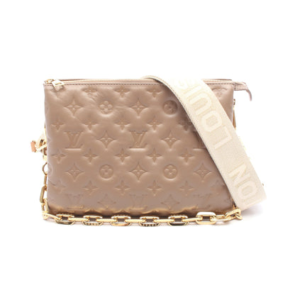 クッサンPM モノグラム トープ チェーンショルダーバッグ レザー グレーベージュ 2WAY ルイヴィトン バッグ LOUIS VUITTON
