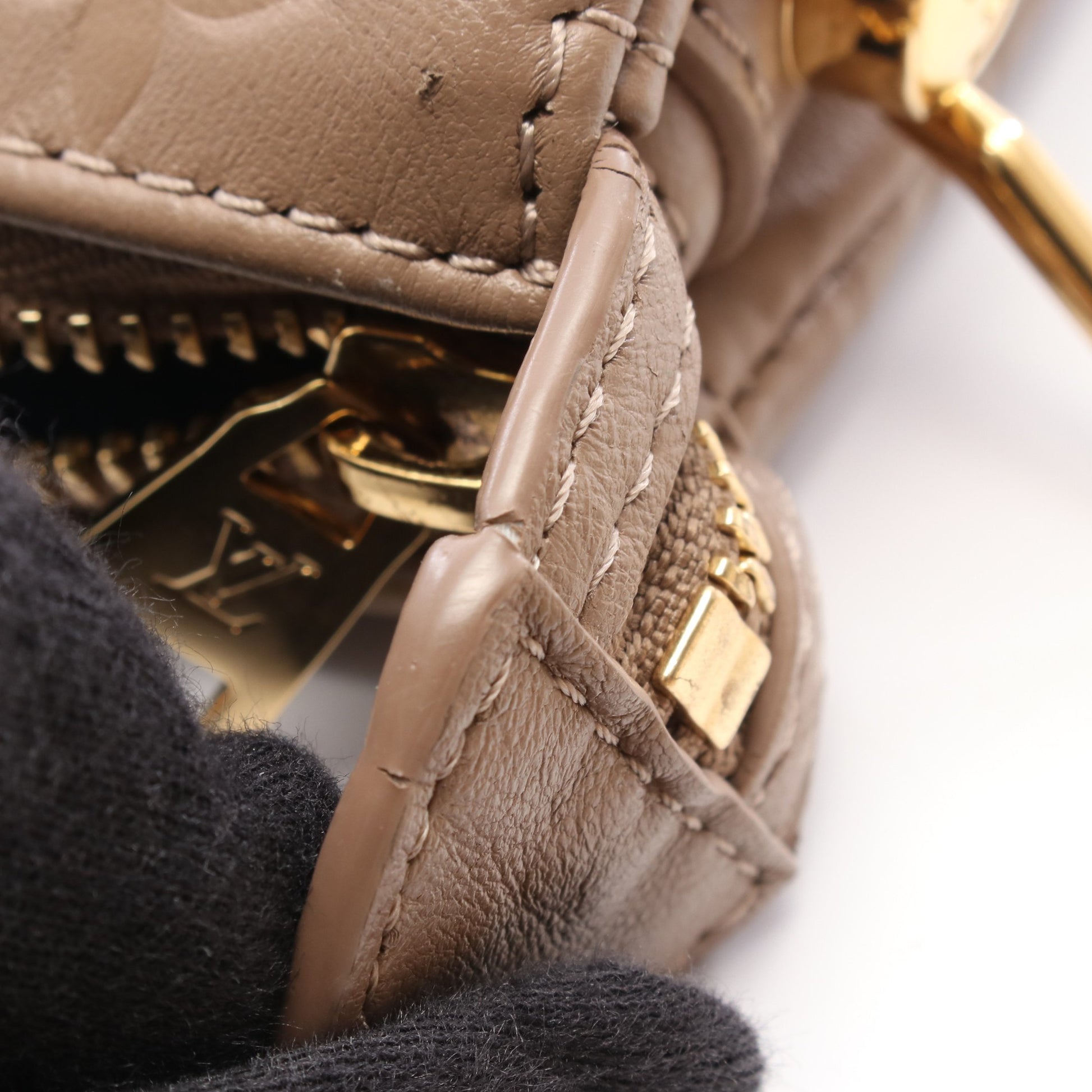 クッサンPM モノグラム トープ チェーンショルダーバッグ レザー グレーベージュ 2WAY ルイヴィトン バッグ LOUIS VUITTON