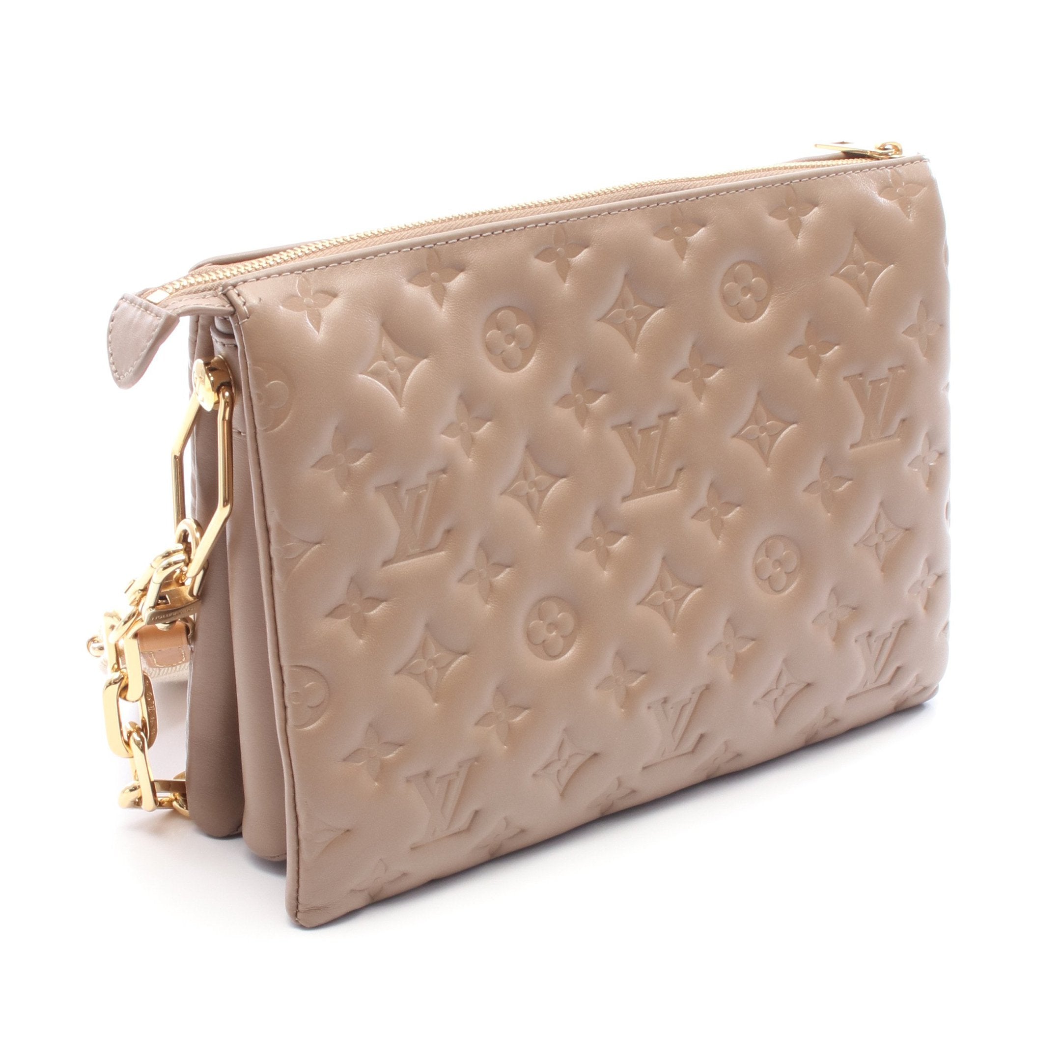 LOUIS VUITTON ルイ・ヴィトン ショルダーバッグ クッサンPM モノグラム トープ クッサンPM モノグラム トープ チェーンショルダーバッグ レザー