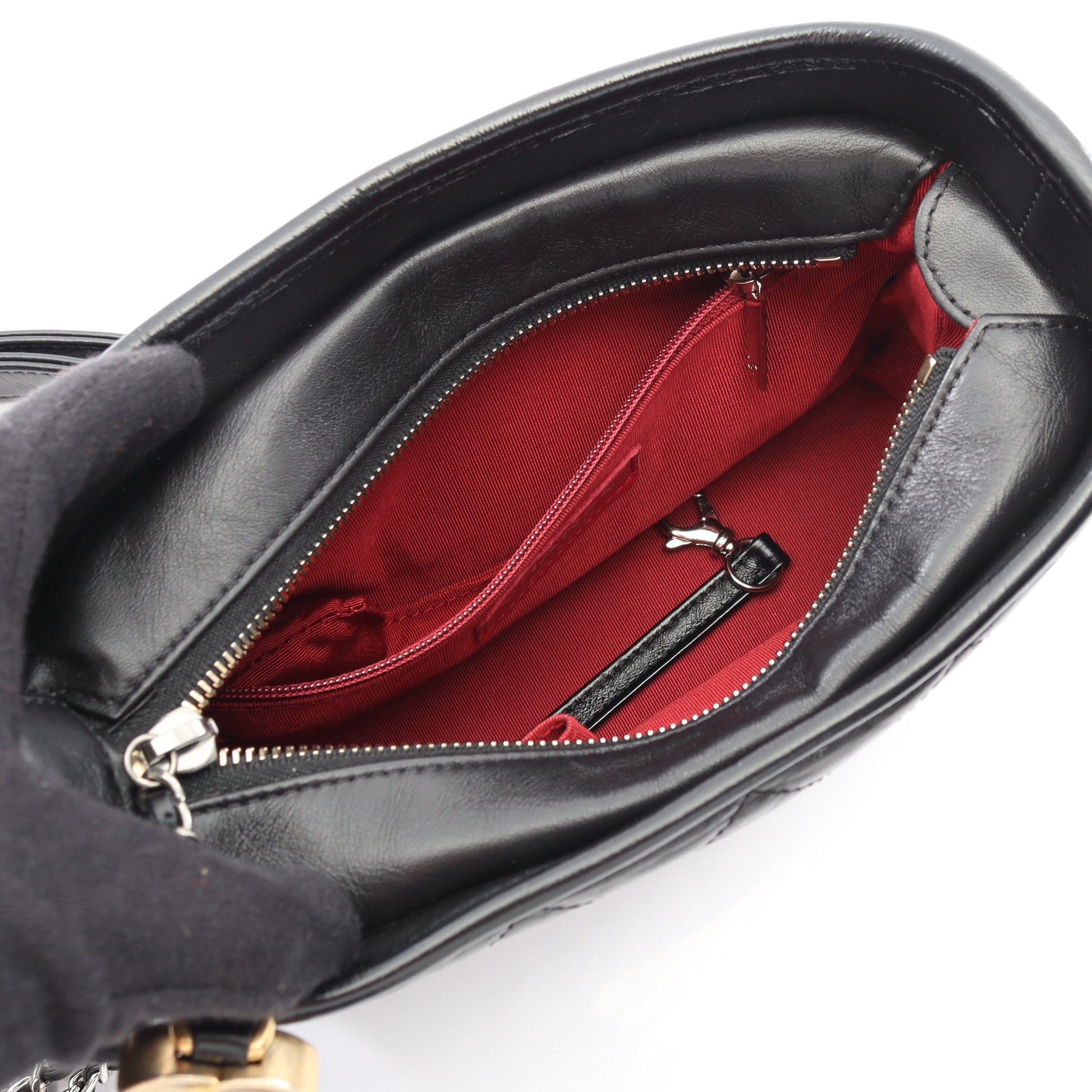 ガブリエル ドゥ シャネル スモール ホーボー チェーンショルダーバッグ レザー ブラック コンビ金具 2WAY シャネル バッグ CHANEL