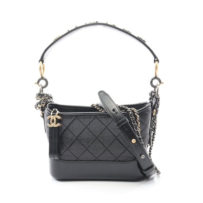 ガブリエル ドゥ シャネル スモール ホーボー チェーンショルダーバッグ レザー ブラック コンビ金具 2WAY シャネル バッグ CHANEL