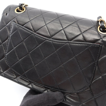 マトラッセ Wフラップ Wチェーンショルダーバッグ ラムスキン ブラック ゴールド金具 シャネル バッグ CHANEL