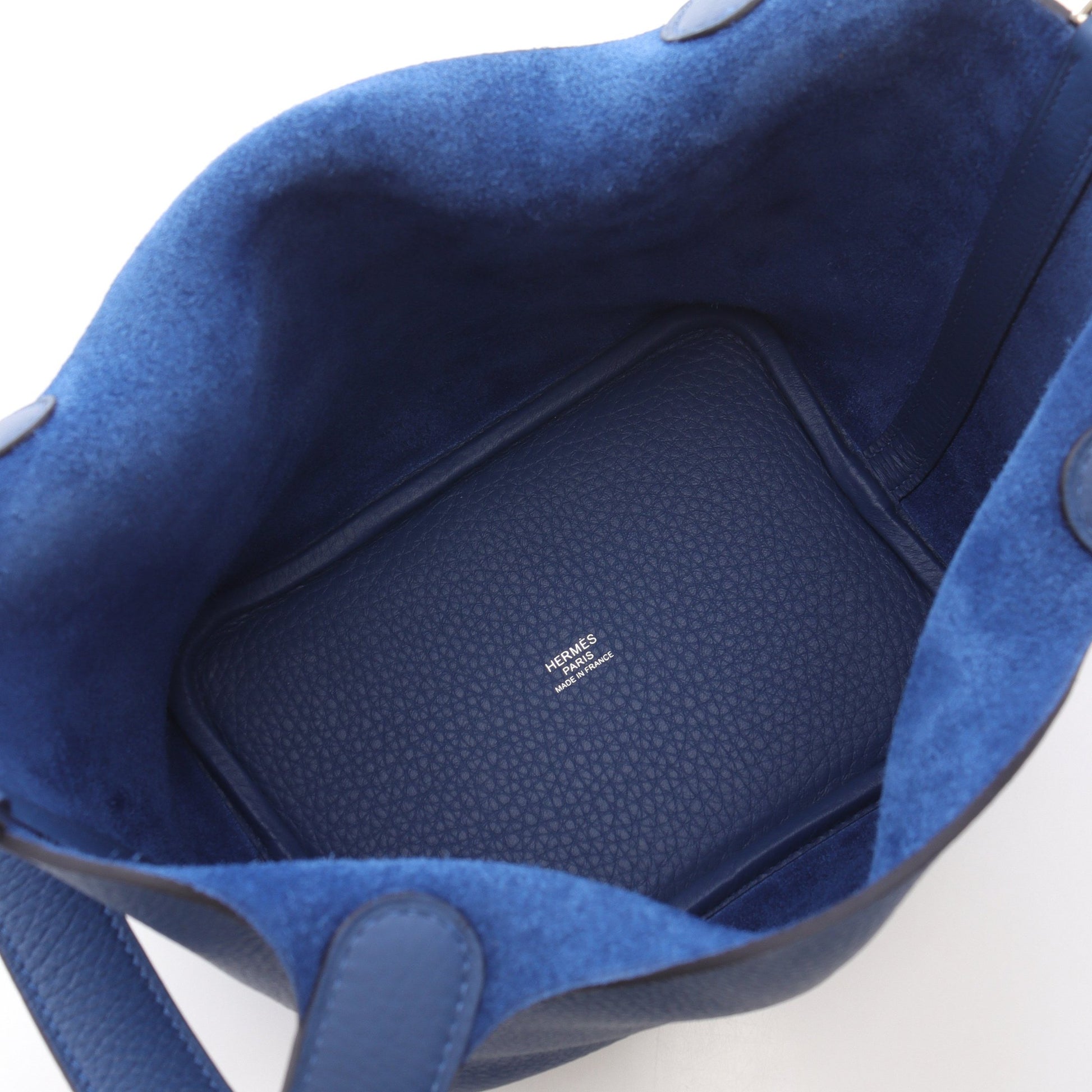 ピコタンロックPM ブルータイ ハンドバッグ トリヨンクレマンス ブルー シルバー金具 K刻印 エルメス バッグ HERMES