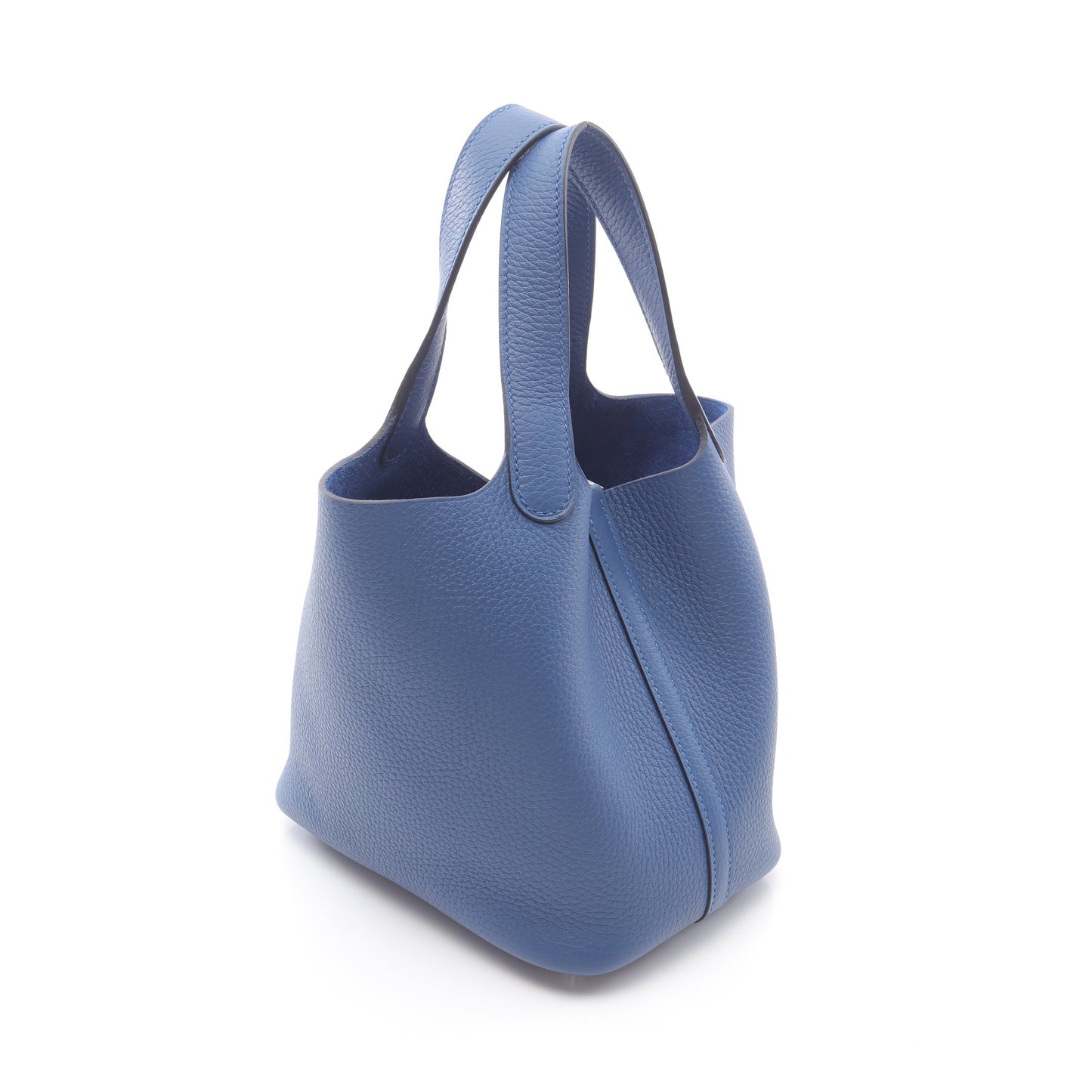 ピコタンロックPM ブルータイ ハンドバッグ トリヨンクレマンス ブルー シルバー金具 K刻印 エルメス バッグ HERMES