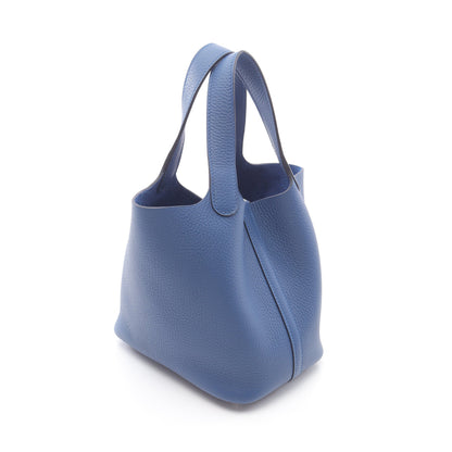 ピコタンロックPM ブルータイ ハンドバッグ トリヨンクレマンス ブルー シルバー金具 K刻印 エルメス バッグ HERMES