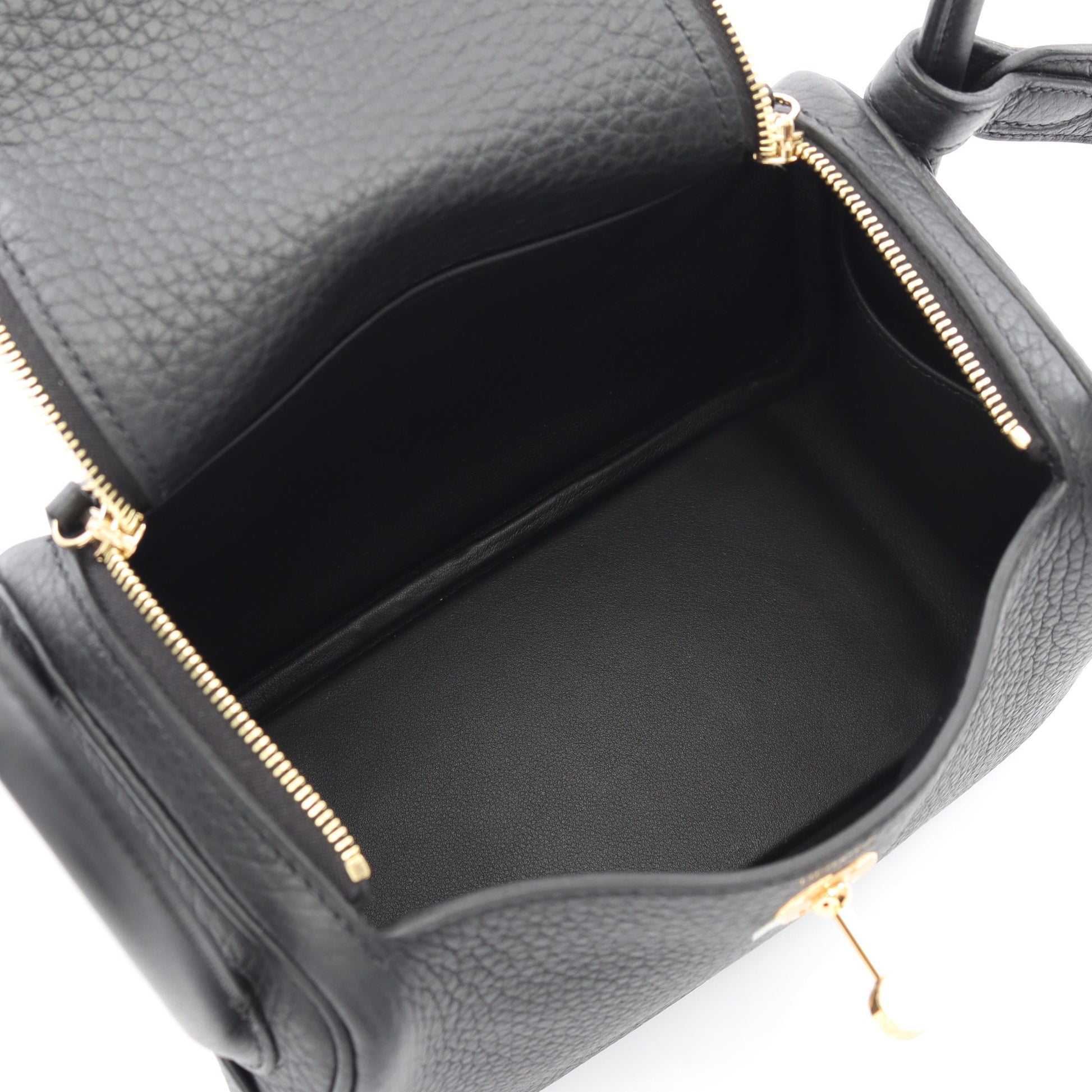 リンディ ミニ ショルダーバッグ トリヨンクレマンス ブラック ゴールド金具 K刻印 エルメス バッグ HERMES