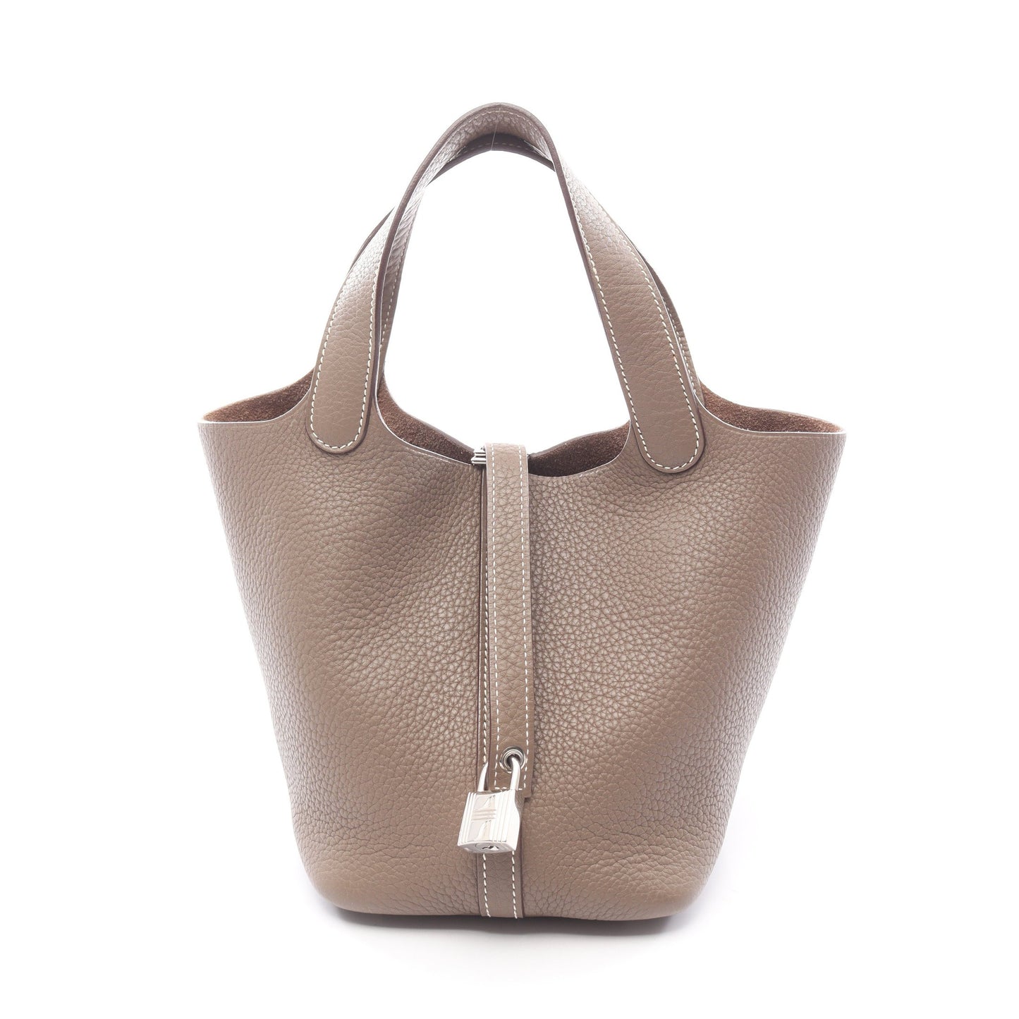ピコタンロックPM エトゥープ ハンドバッグ トリヨンクレマンス グレーブラウン シルバー金具 □L刻印 エルメス バッグ HERMES