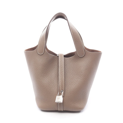 ピコタンロックPM エトゥープ ハンドバッグ トリヨンクレマンス グレーブラウン シルバー金具 □L刻印 エルメス バッグ HERMES