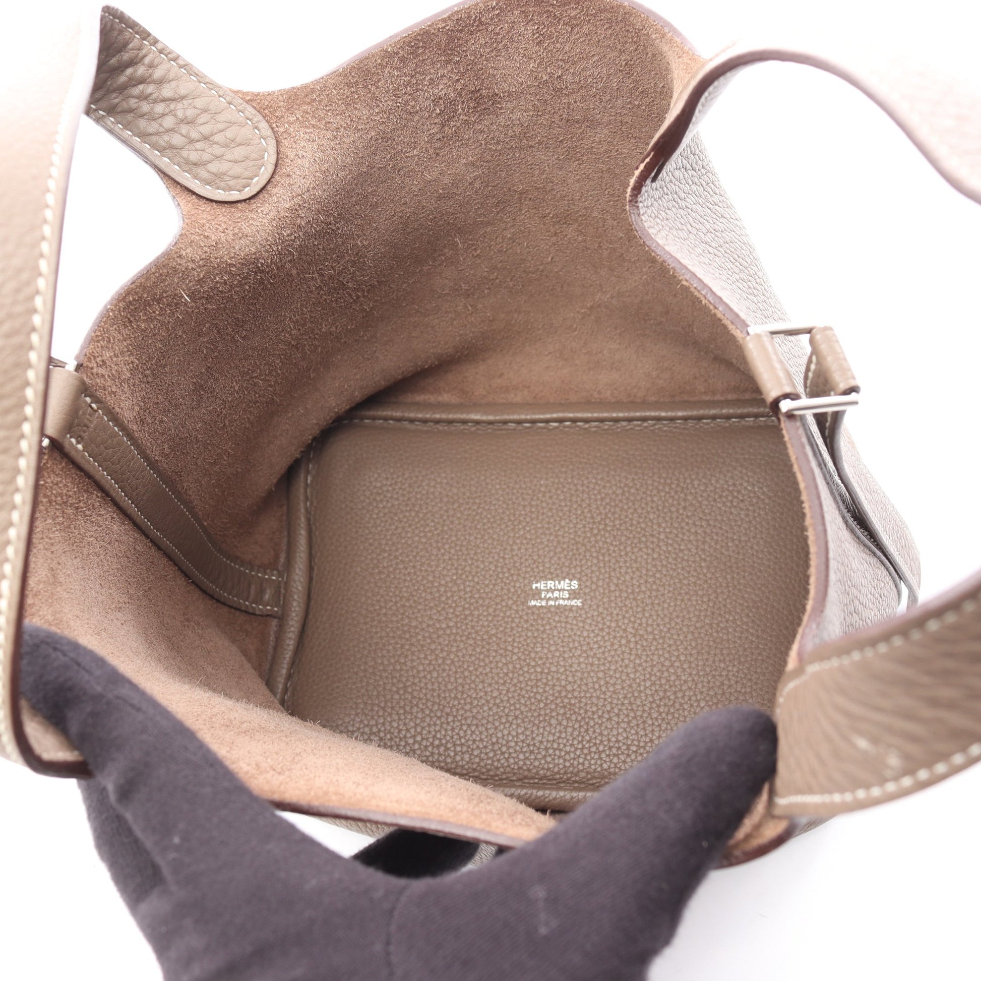 ピコタンロックPM エトゥープ ハンドバッグ トリヨンクレマンス グレーブラウン シルバー金具 □L刻印 エルメス バッグ HERMES