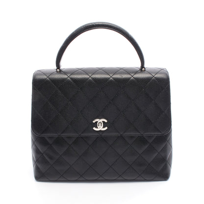 マトラッセ ハンドバッグ キャビアスキン ブラック シルバー金具 シャネル バッグ CHANEL