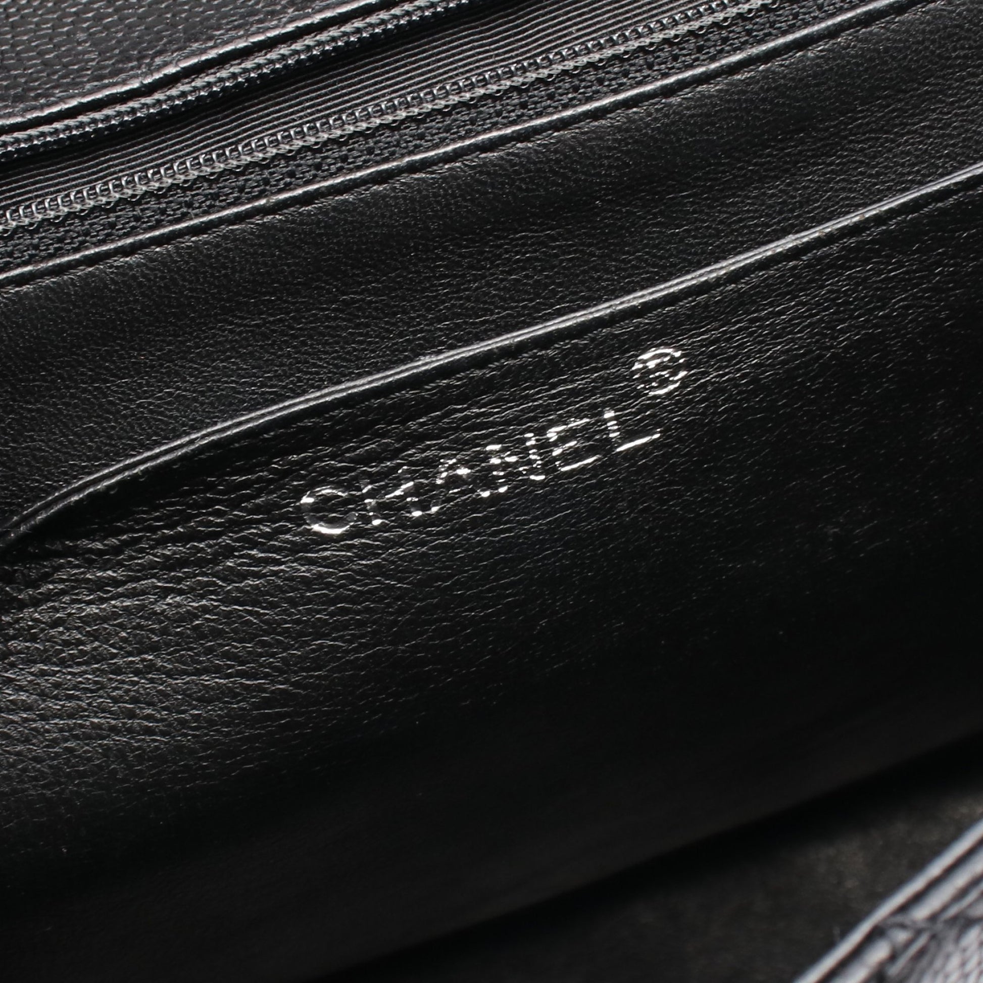 マトラッセ ハンドバッグ キャビアスキン ブラック シルバー金具 シャネル バッグ CHANEL