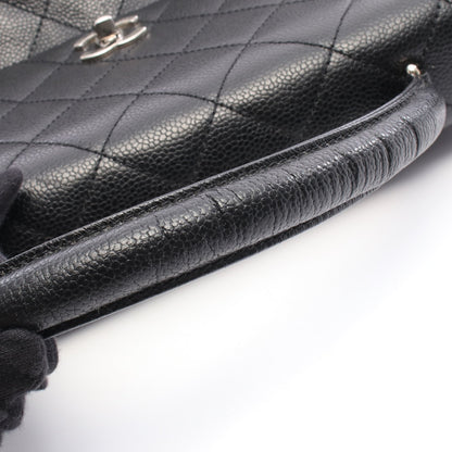 マトラッセ ハンドバッグ キャビアスキン ブラック シルバー金具 シャネル バッグ CHANEL