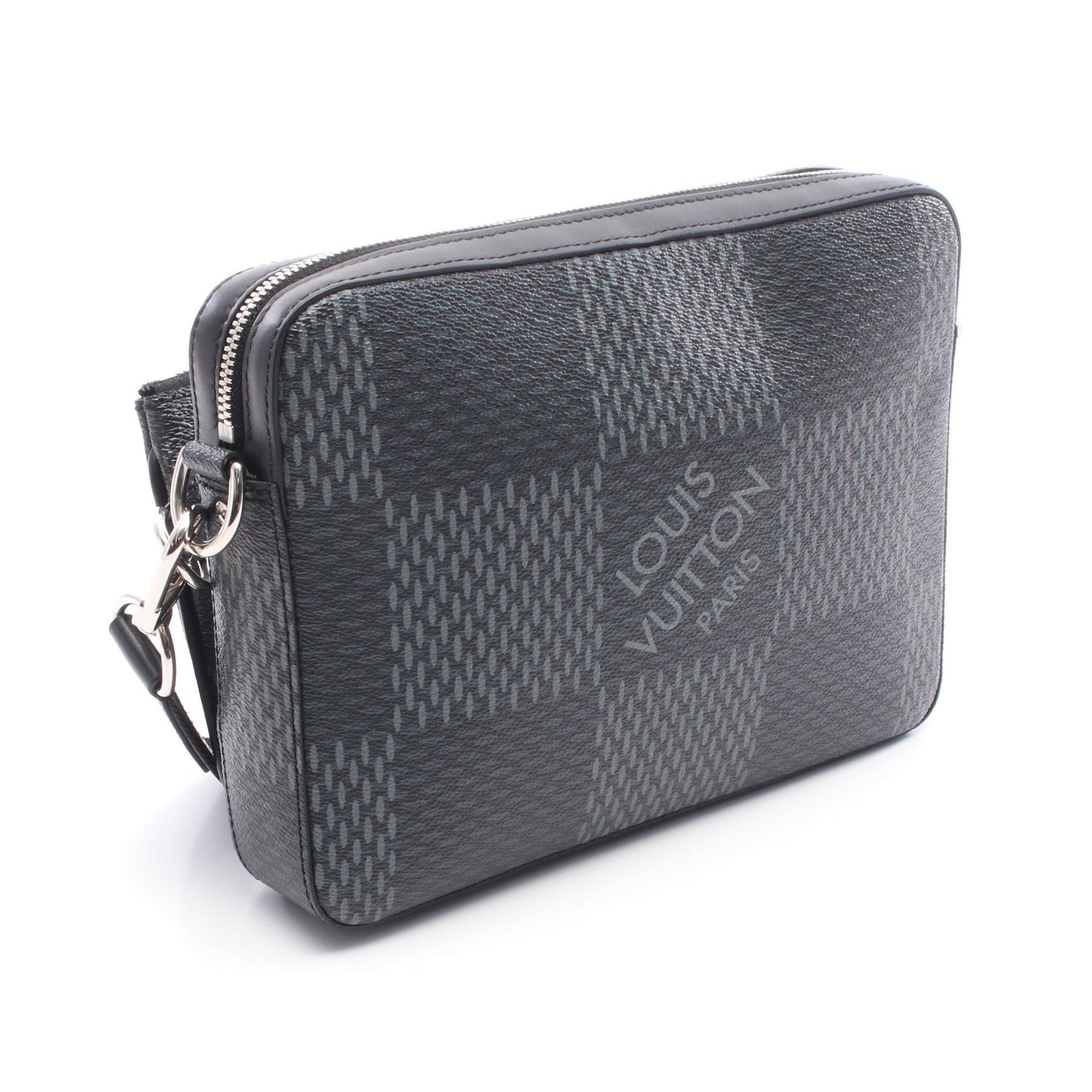 トリオ メッセンジャー ダミエグラフィット ショルダーバッグ PVC レザー ブラック ルイヴィトン バッグ LOUIS VUITTON