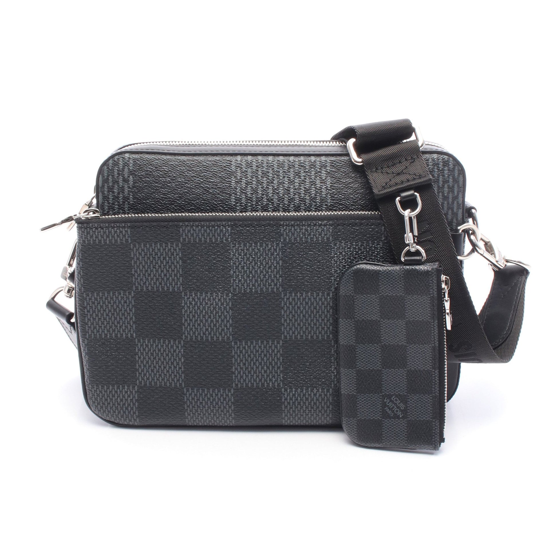 トリオ メッセンジャー ダミエグラフィット ショルダーバッグ PVC レザー ブラック ルイヴィトン バッグ LOUIS VUITTON