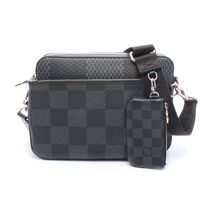 トリオ メッセンジャー ダミエグラフィット ショルダーバッグ PVC レザー ブラック ルイヴィトン バッグ LOUIS VUITTON