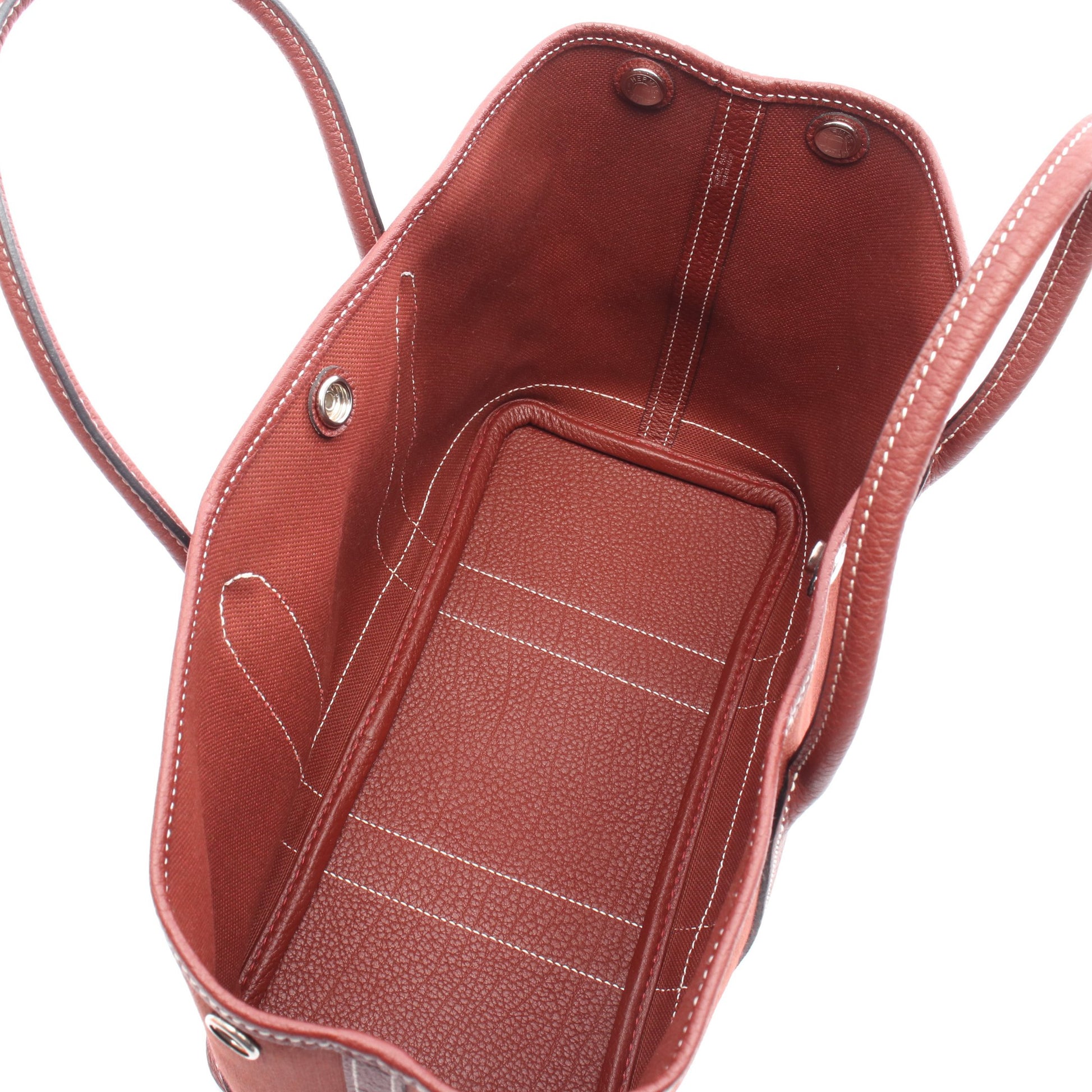 ガーデンパーティTPM ハンドバッグ トートバッグ トワルミリタリー ネゴンダ レッドブラウン シルバー金具 D刻印 エルメス バッグ HERMES