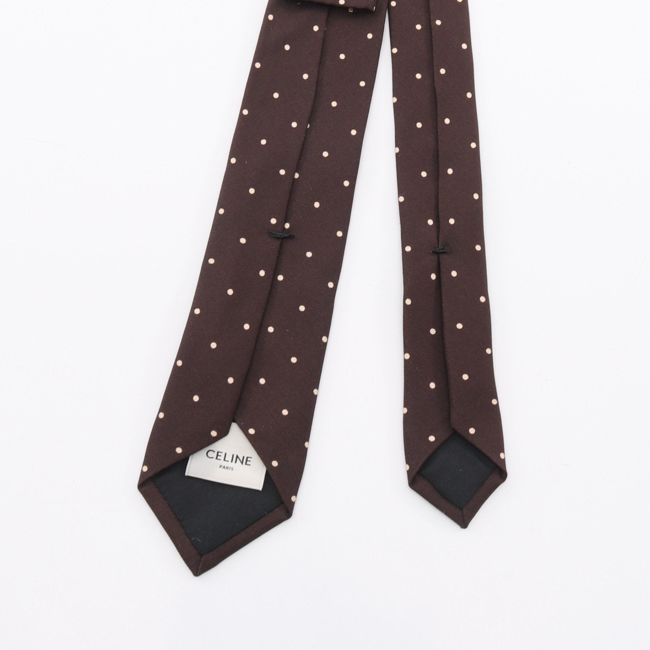 ネクタイ ドット シルク ダークブラウン セリーヌ – RECLO