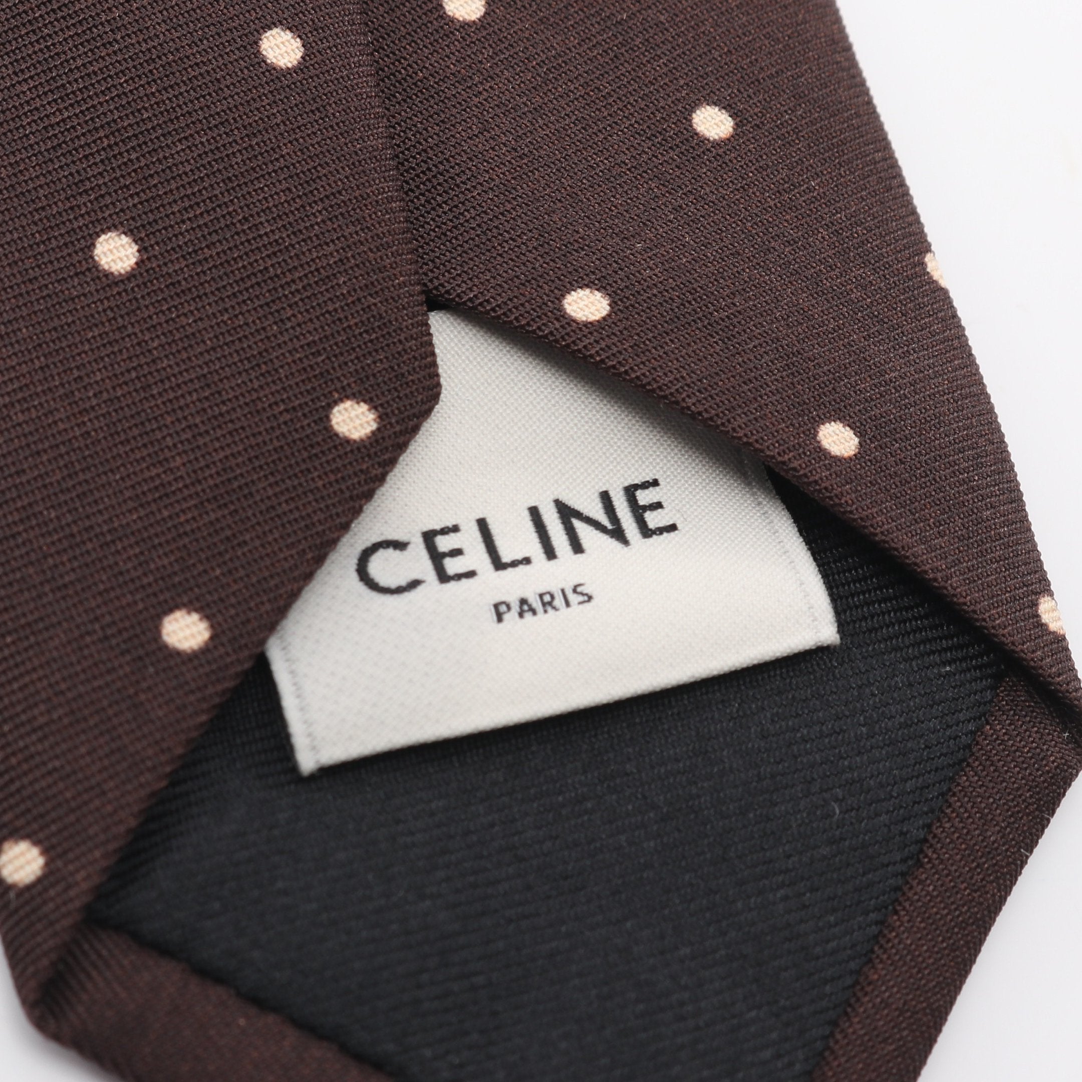 ネクタイ ドット シルク ダークブラウン セリーヌ – RECLO