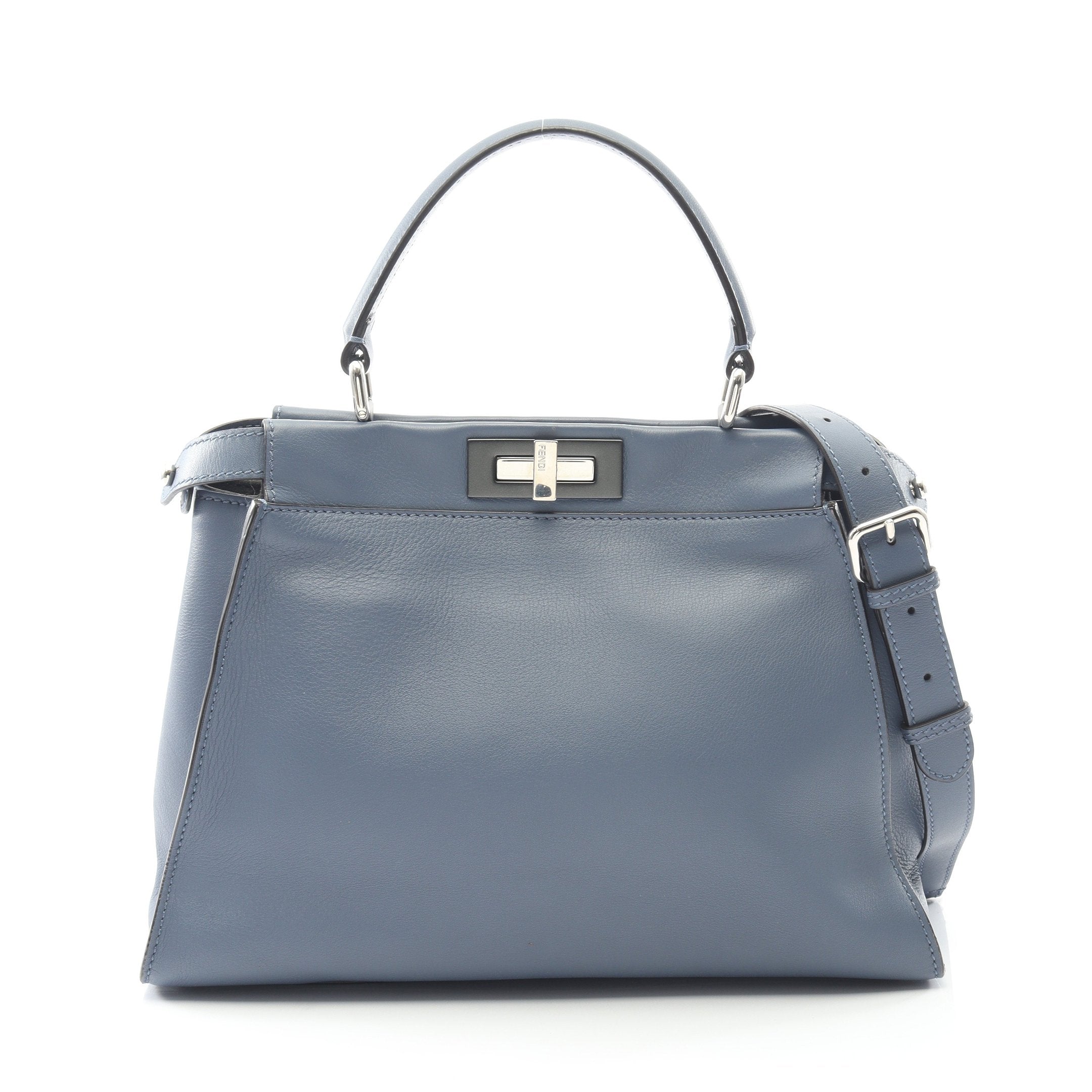 ピーカブー レギュラー ハンドバッグ レザー ブルーグレー 2WAY