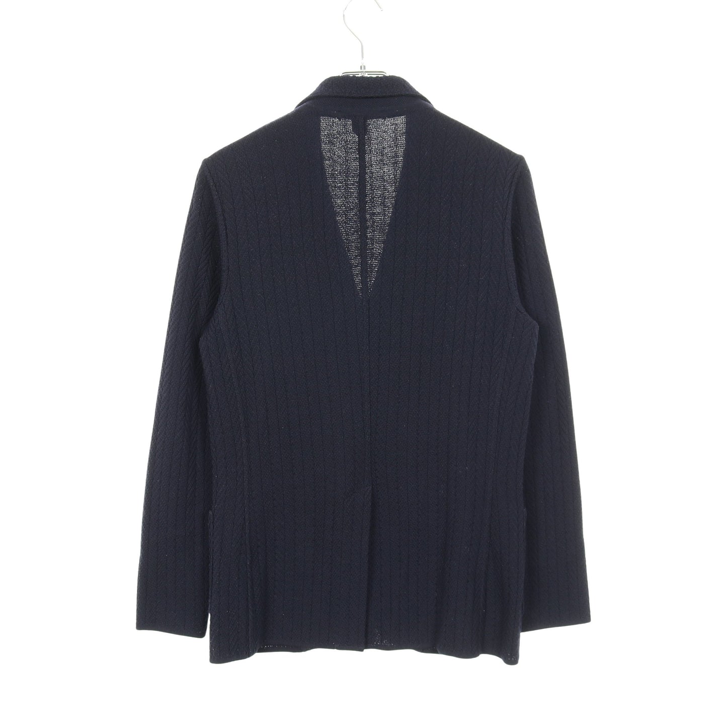 ニット テーラードジャケット ヘリンボーン ウール ネイビー ラルディーニ アウター LARDINI