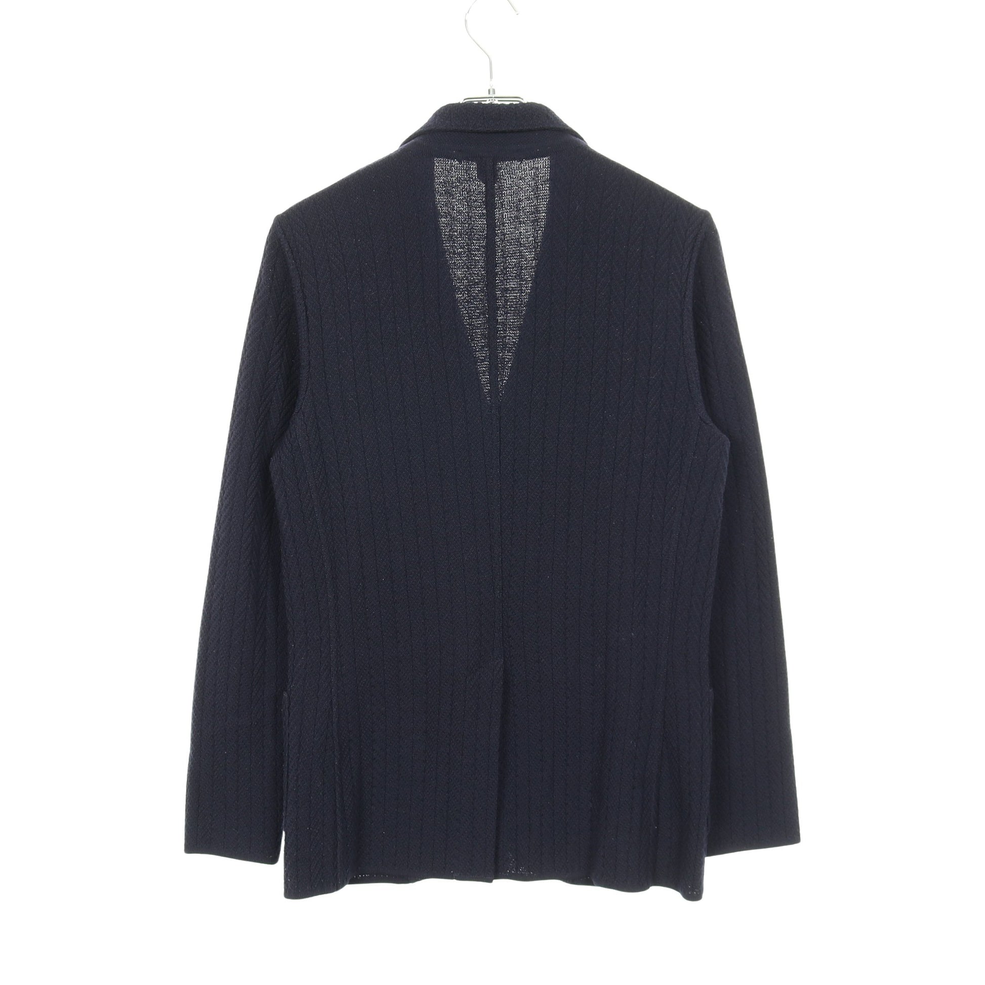 ニット テーラードジャケット ヘリンボーン ウール ネイビー ラルディーニ アウター LARDINI