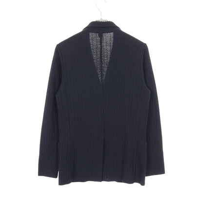 ニット テーラードジャケット ヘリンボーン ウール ネイビー ラルディーニ アウター LARDINI