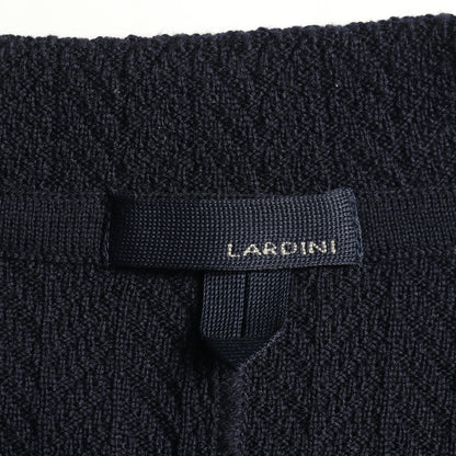 ニット テーラードジャケット ヘリンボーン ウール ネイビー ラルディーニ アウター LARDINI