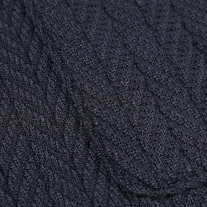 ニット テーラードジャケット ヘリンボーン ウール ネイビー ラルディーニ アウター LARDINI