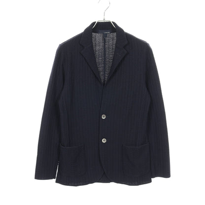 ニット テーラードジャケット ヘリンボーン ウール ネイビー ラルディーニ アウター LARDINI
