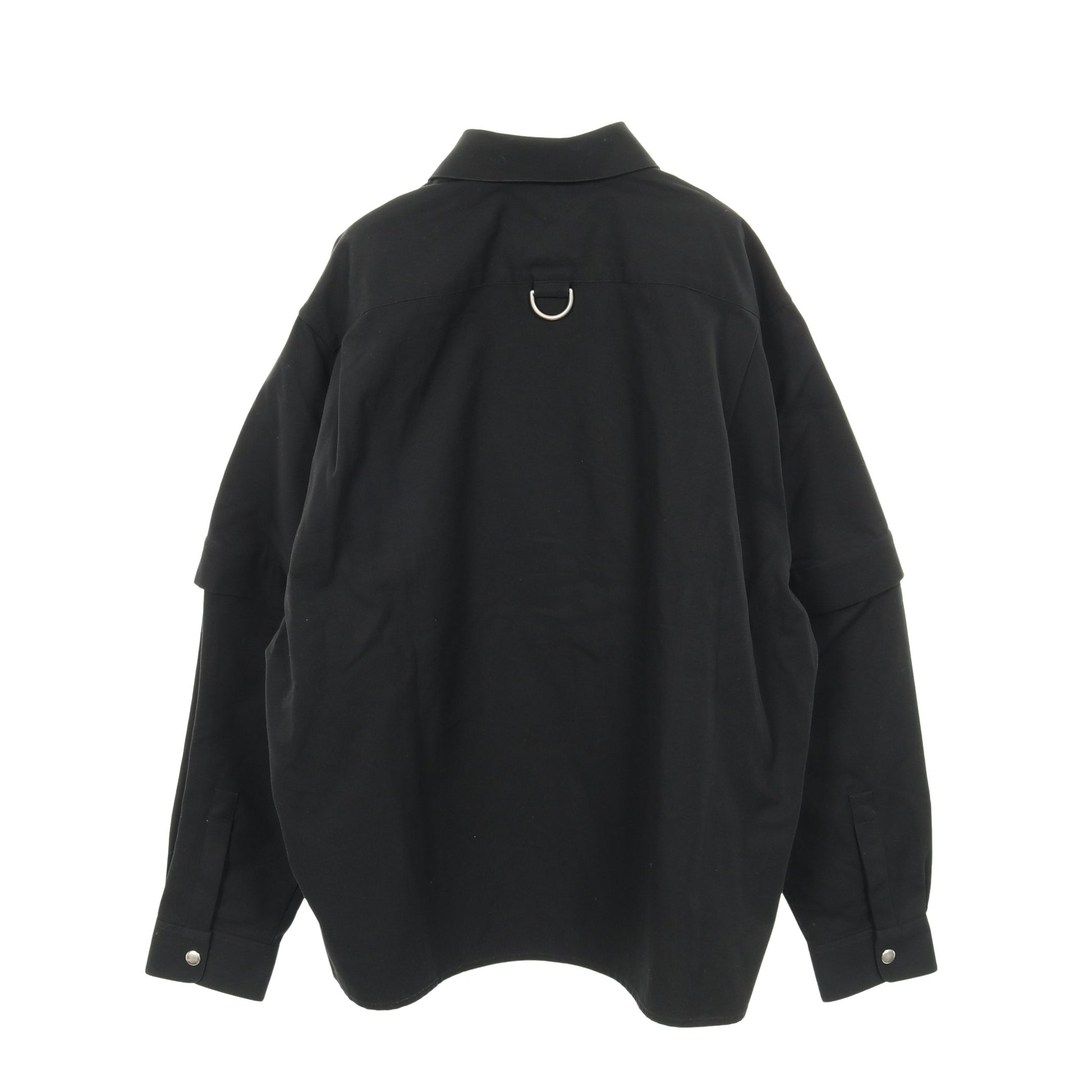メタルディテール ジップアップ シャツ コットン ブラック ジバンシィ トップス GIVENCHY