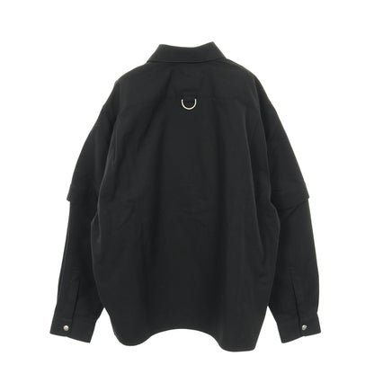 メタルディテール ジップアップ シャツ コットン ブラック ジバンシィ トップス GIVENCHY