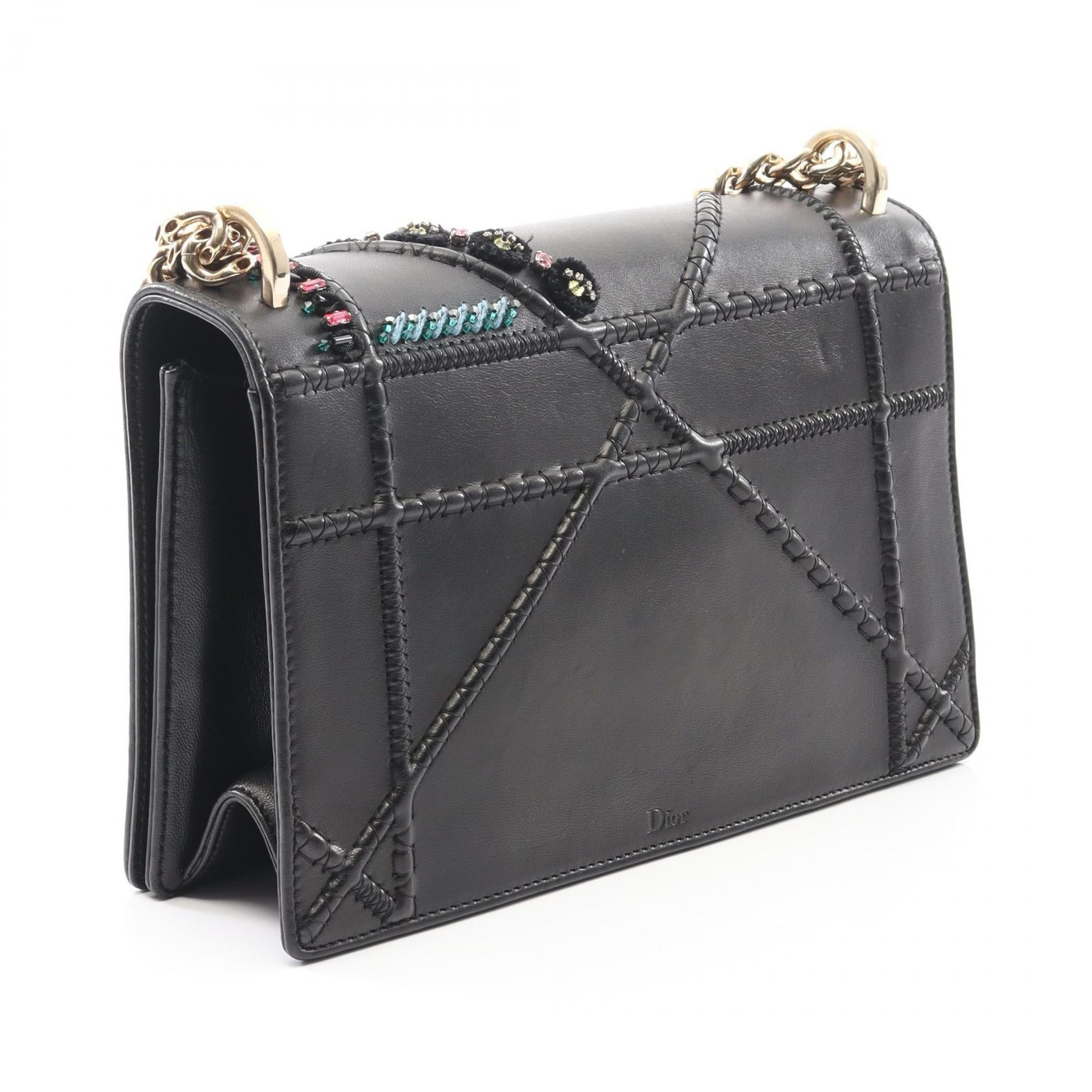 DIORAMA ディオラマ チェーンショルダーバッグ レザー ブラック マルチ