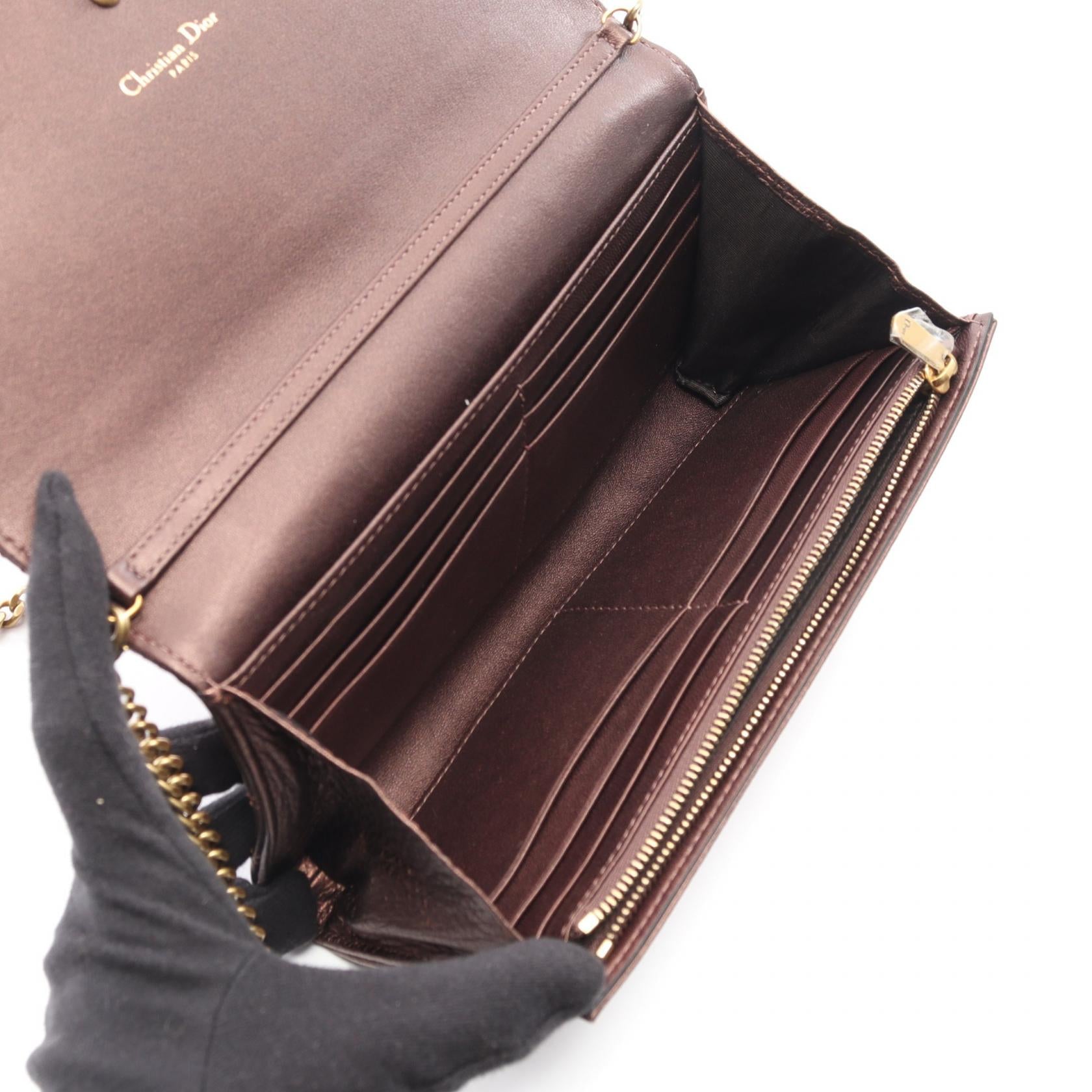 DIORAMA ディオラマ チェーンウォレット レザー ブロンズ クリスチャン