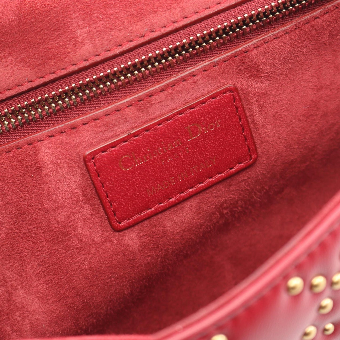 アディクト チェーンショルダーバッグ レザー ボルドー スタッズ クリスチャンディオール バッグ Christian Dior