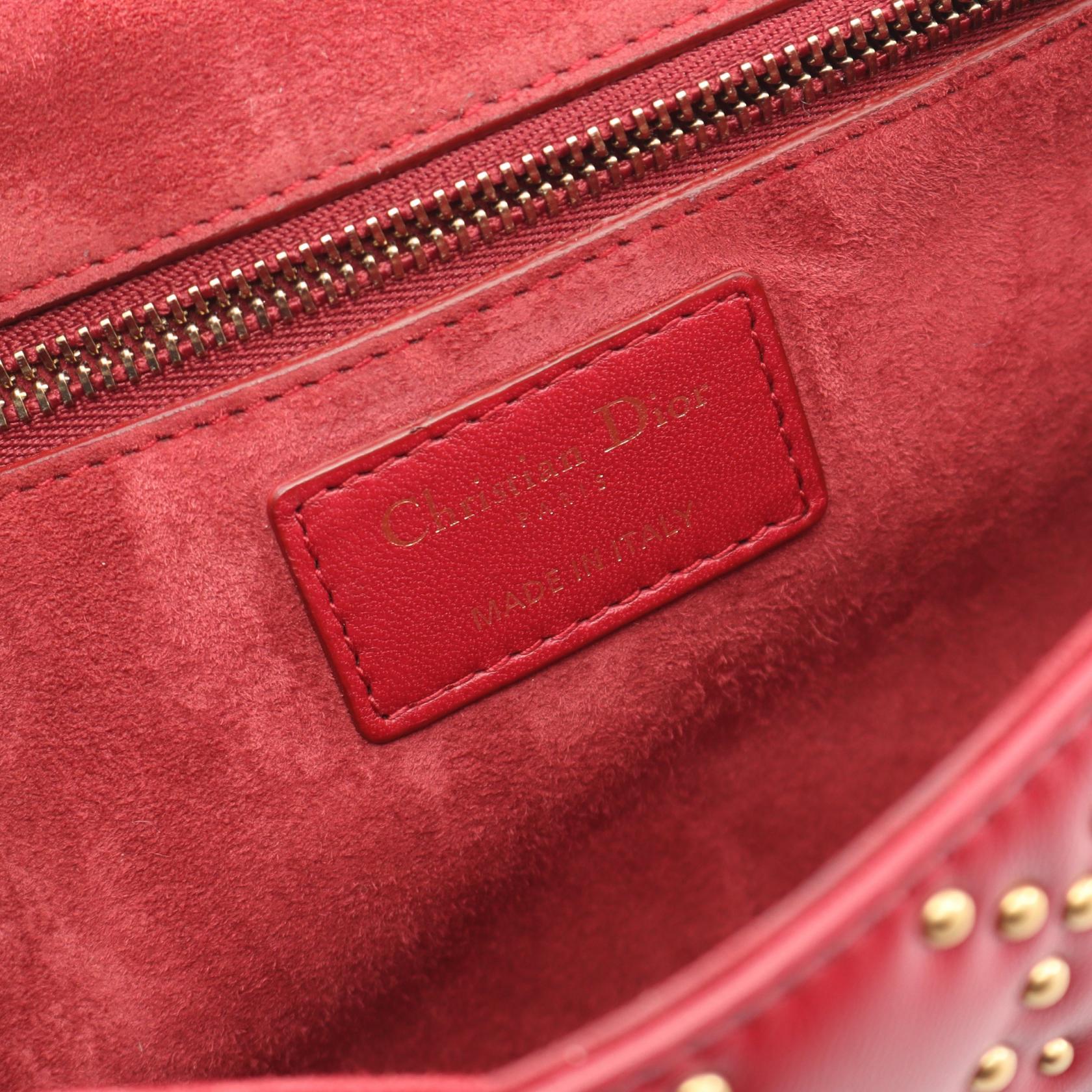 アディクト チェーンショルダーバッグ レザー ボルドー スタッズ クリスチャンディオール バッグ Christian Dior