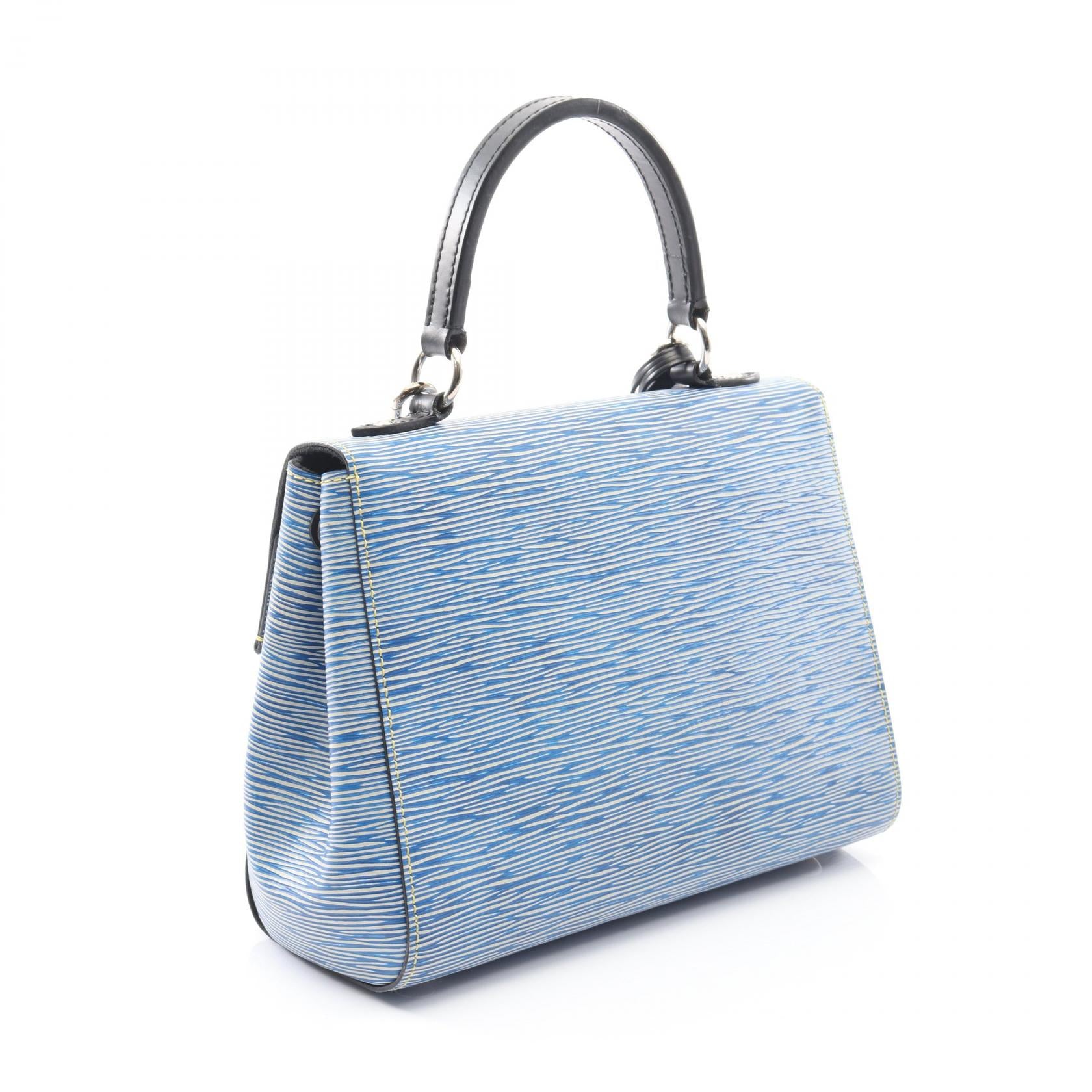 クリュニーBB エピデニム ハンドバッグ レザー ブルー ブラック 2WAY