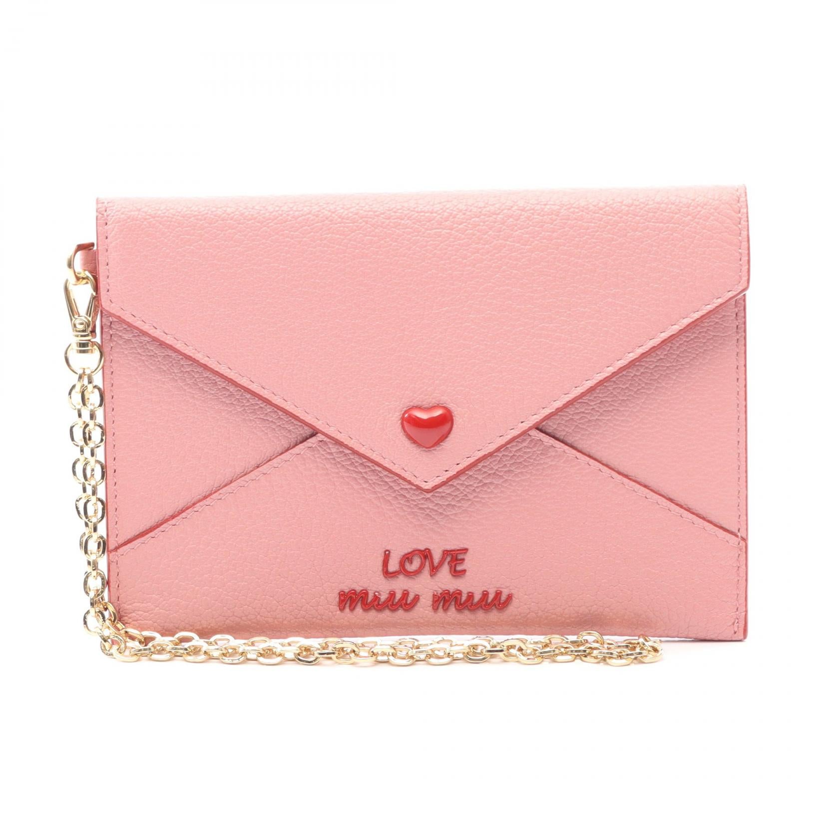 MADRAS LOVE カードケース レザー ピンク レッド ミュウミュウ – RECLO