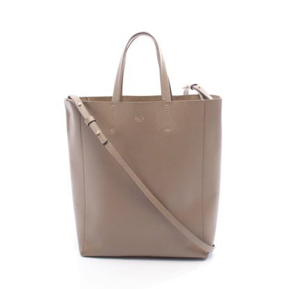バーティカル スモール カバ ハンドバッグ トートバッグ レザー グレーブラウン 2WAY セリーヌ バッグ CELINE
