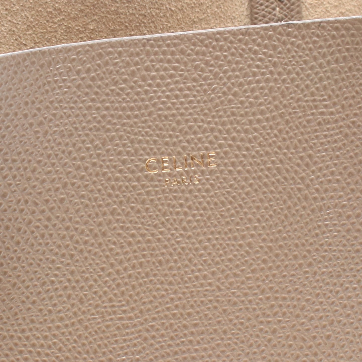 バーティカル スモール カバ ハンドバッグ トートバッグ レザー グレーブラウン 2WAY セリーヌ バッグ CELINE