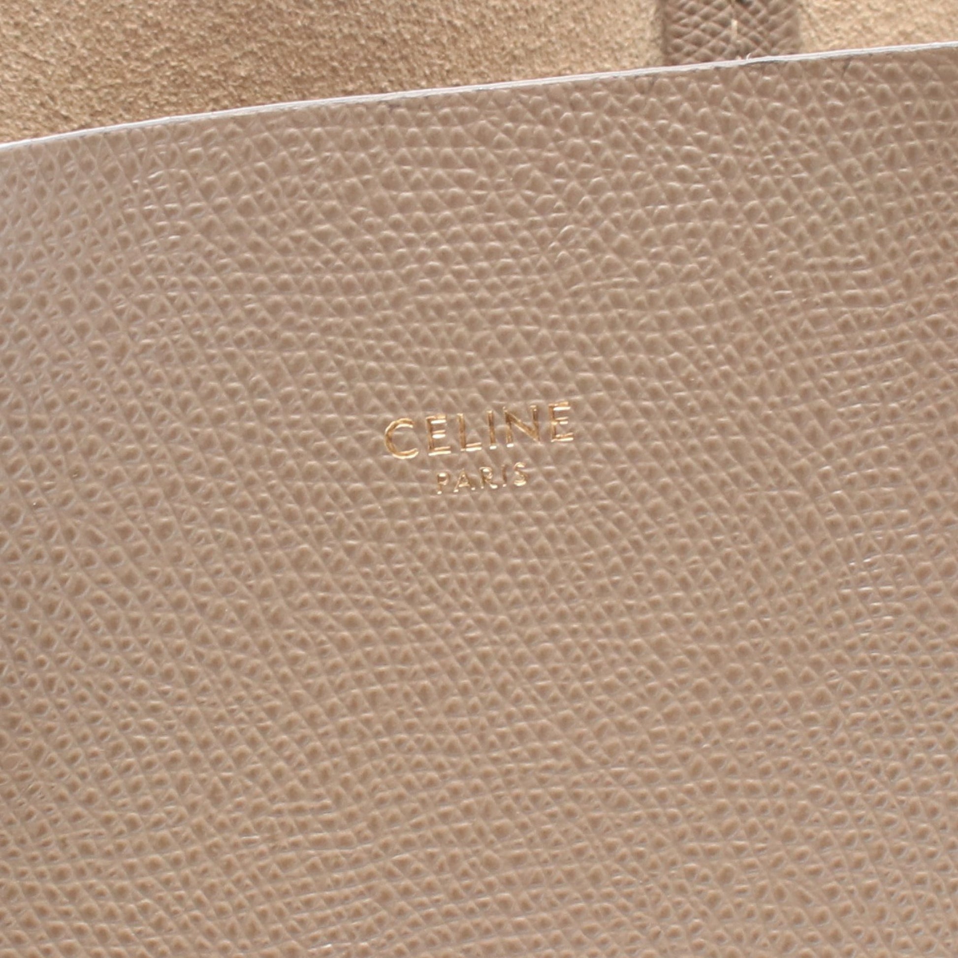 バーティカル スモール カバ ハンドバッグ トートバッグ レザー グレーブラウン 2WAY セリーヌ バッグ CELINE