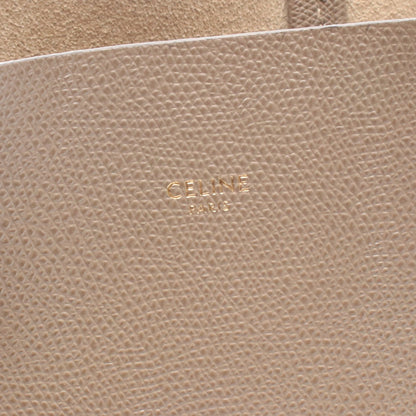 バーティカル スモール カバ ハンドバッグ トートバッグ レザー グレーブラウン 2WAY セリーヌ バッグ CELINE