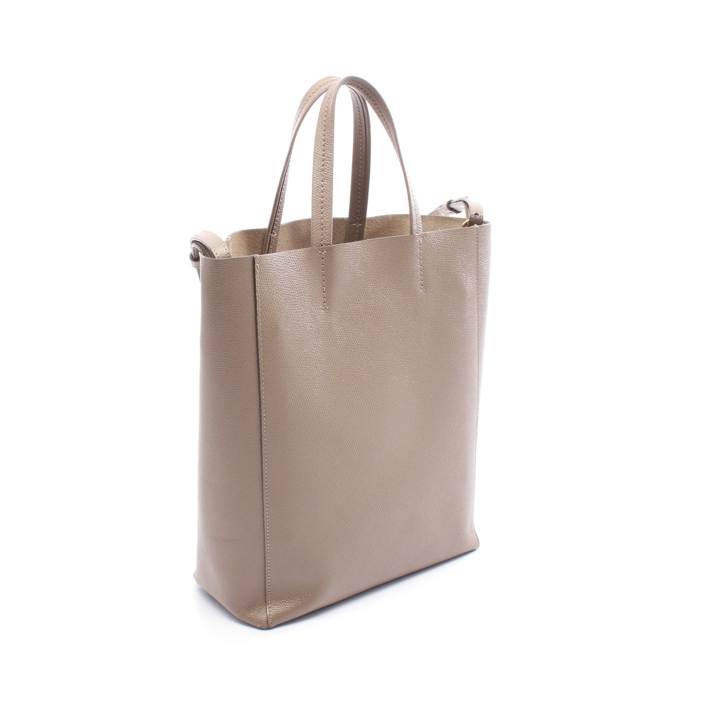 バーティカル スモール カバ ハンドバッグ トートバッグ レザー グレーブラウン 2WAY セリーヌ バッグ CELINE