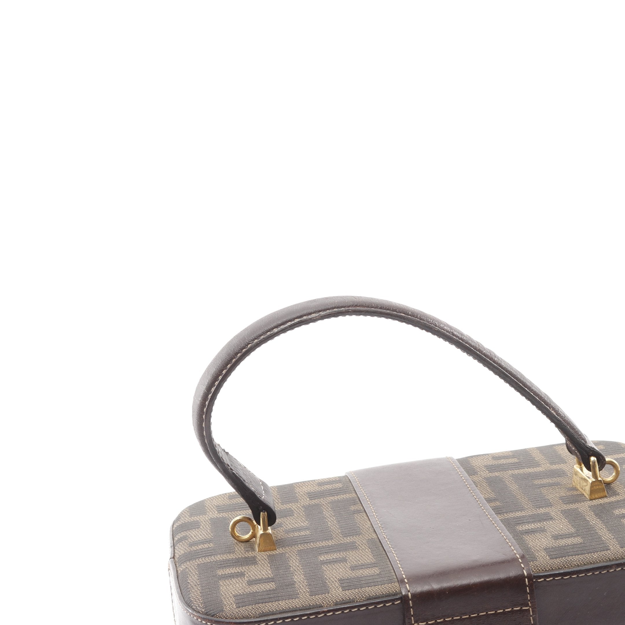 フェンディ ズッカ レザー キャンバス 2way バニティバッグ G金具 フェンディ ズッカ レザー キャンバス 2way バニティバッグ G金具