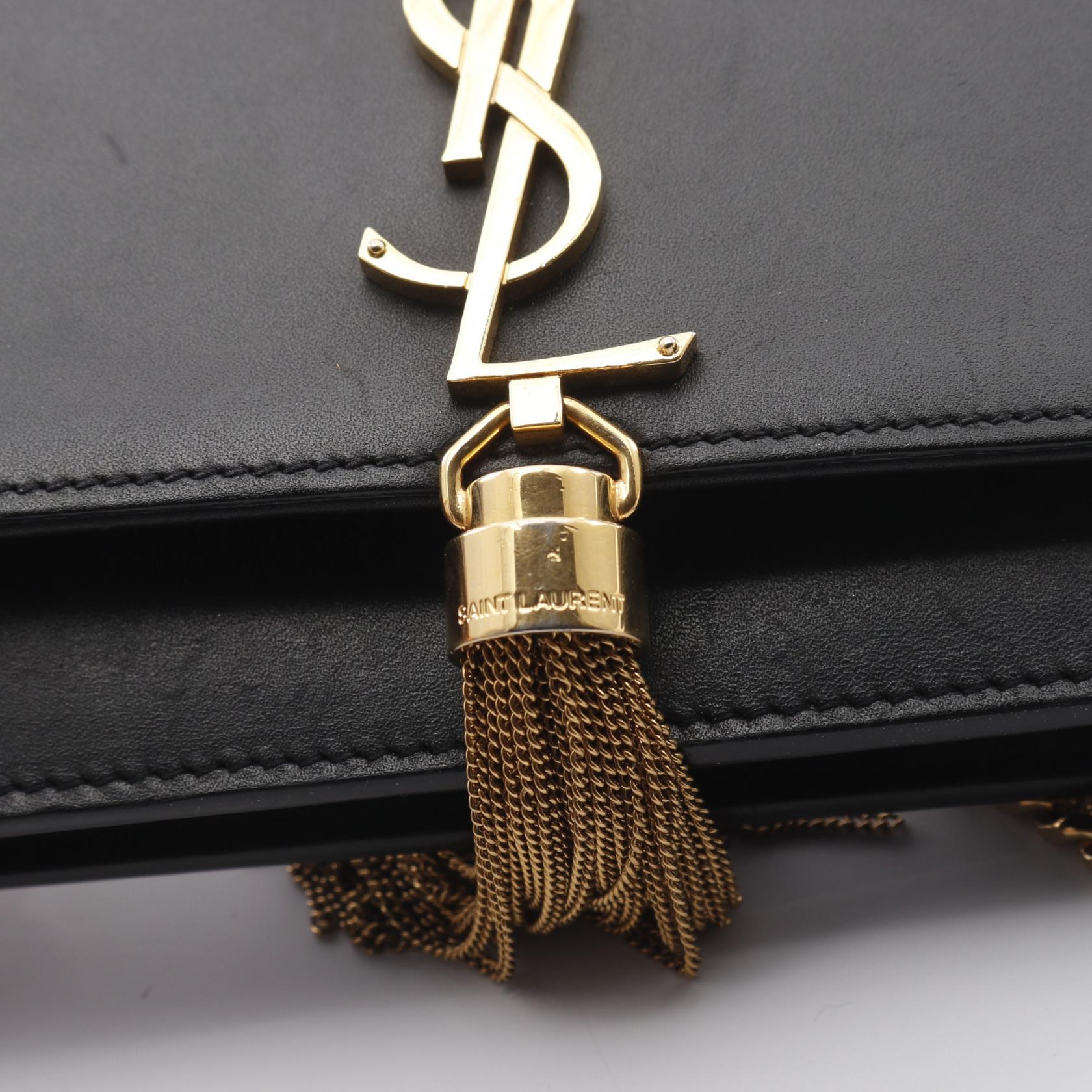 ケイト タッセル チェーンウォレット レザー ブラック サンローラン