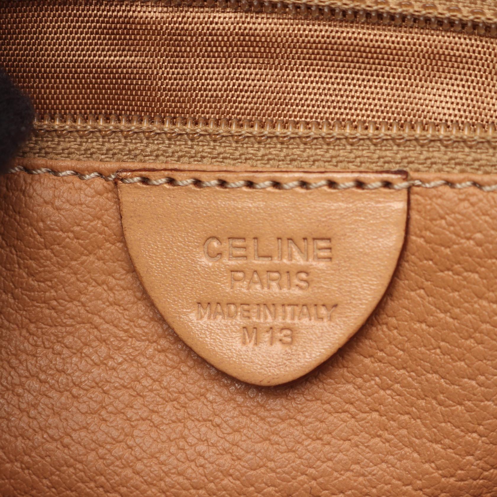 マカダム ショルダーバッグ PVC レザー ブラウン ダークブラウン セリーヌ バッグ CELINE