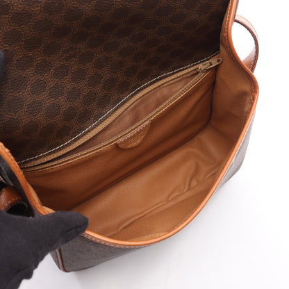 マカダム ショルダーバッグ PVC レザー ブラウン ダークブラウン セリーヌ バッグ CELINE